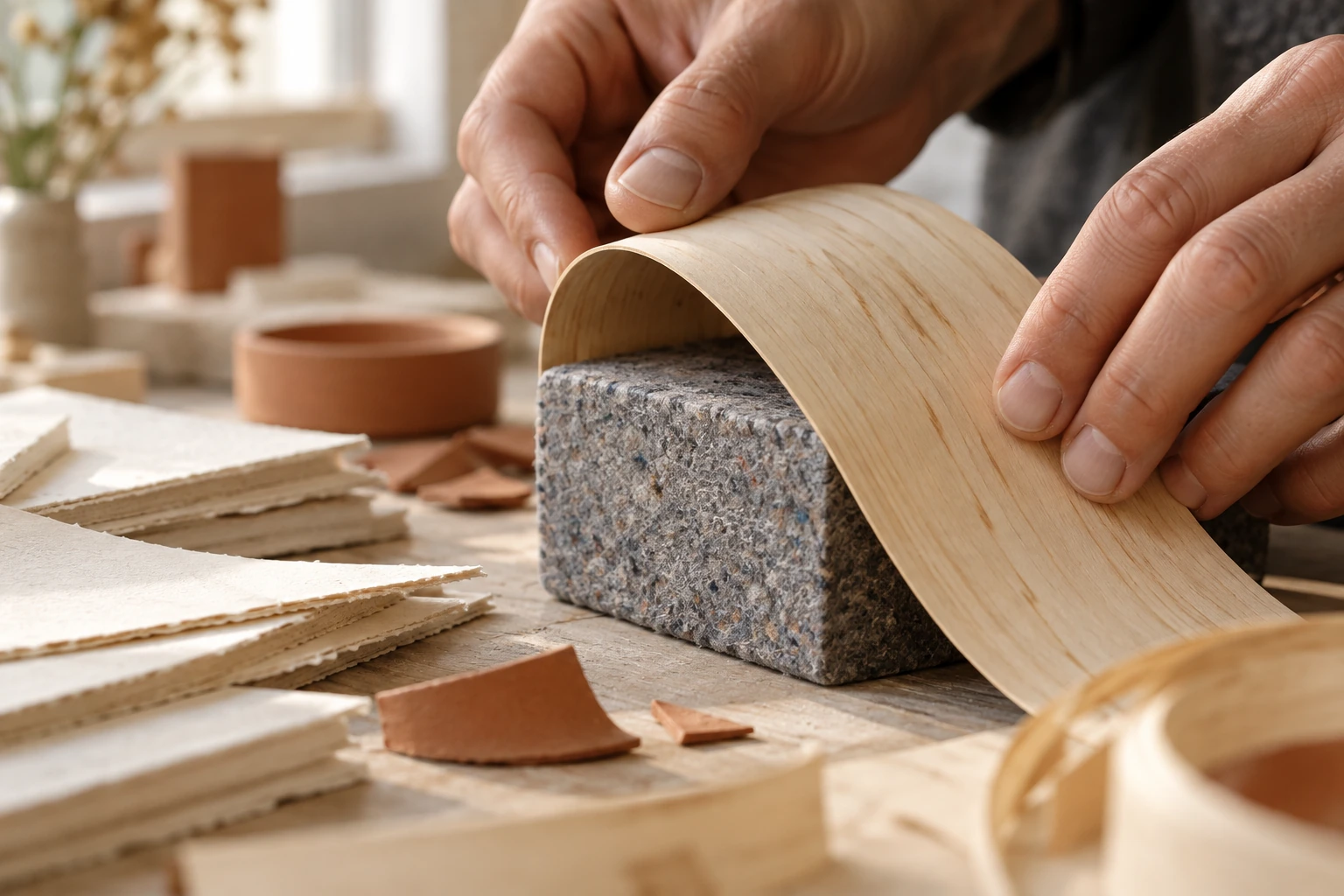 An original close study of tactile material edges and textures